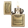 ENCENDEDOR ZIPPO BRONCE BRILLANTE JACK DANIELS EMBLEMA LABEL BRASS