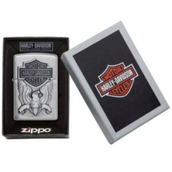 ENCENDEDOR ZIPPO CROMADO MATE HARLEY DAVIDSON MADE USA EMBLEMA