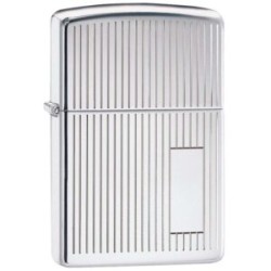 ENCENDEDOR ZIPPO CROMADO BRILLANTE RAYAS VERTICALES ENGINE TURNED